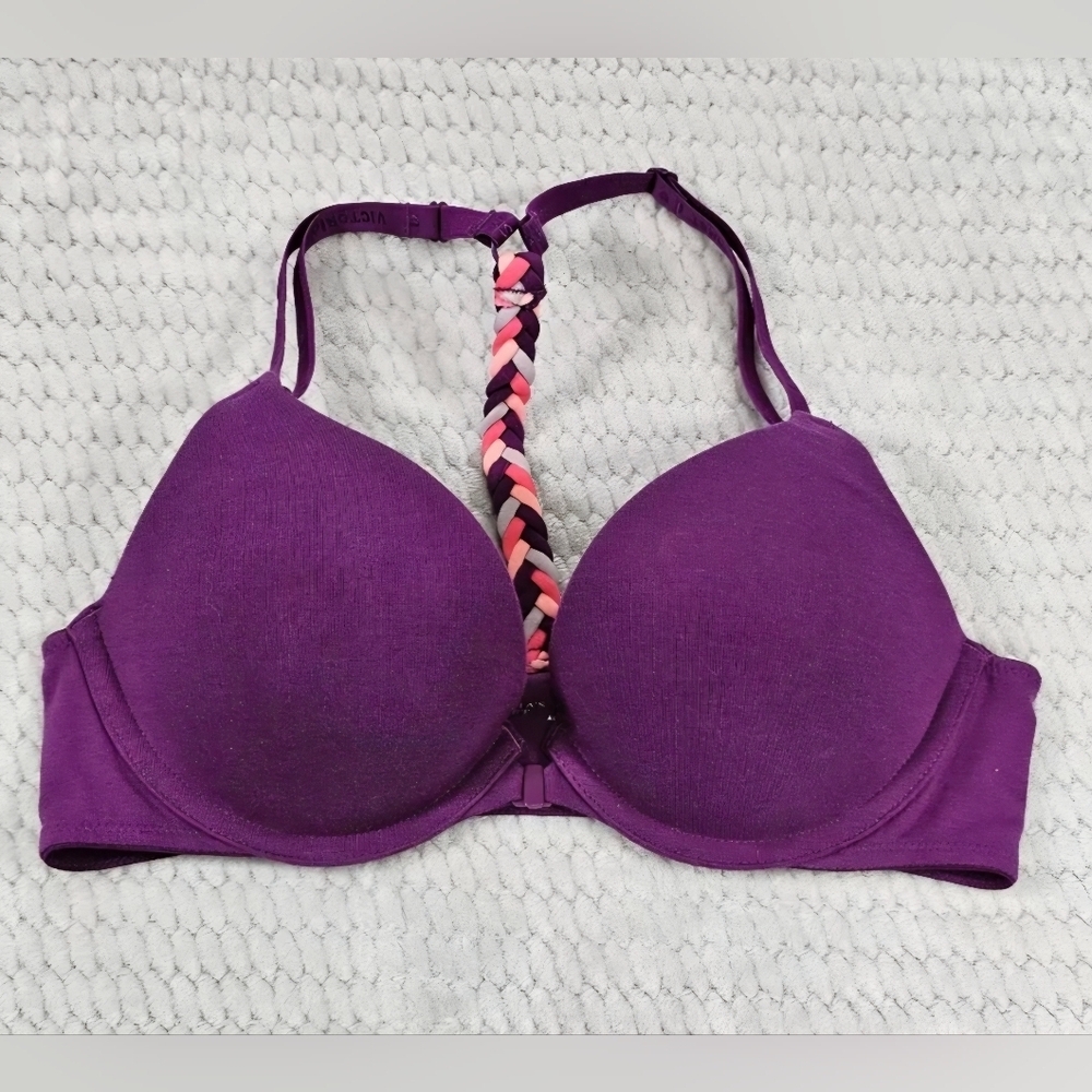 Victoria’s Secret Purple Front-Close Racerback Bra 40D